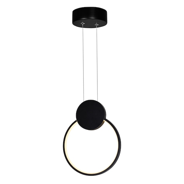 Cwi Lighting Pulley 8 in LED Black Mini Pendant 1297P8-1-101 - main